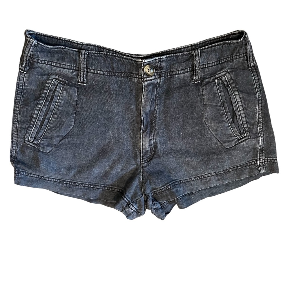 American Eagle Outfitters Linen Blend Gray Hi-rise (10.5”) Shorts Size 8.
